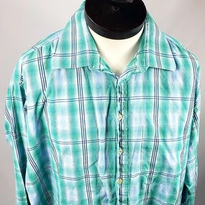 Burberry Brit Striped Button Up Shirt Green